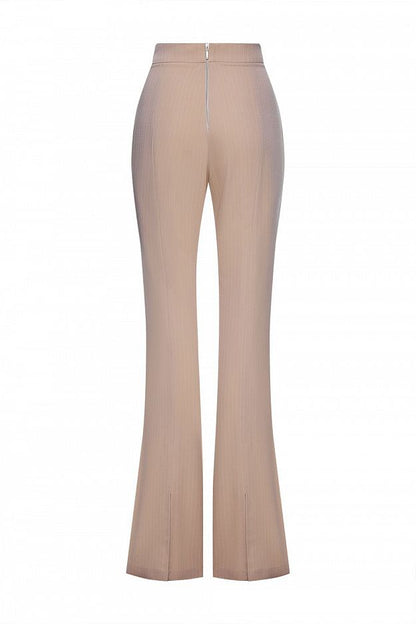 High-Waisted Flared Trousers