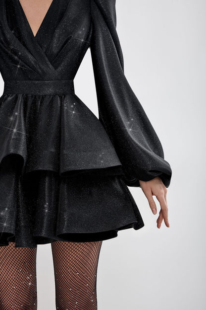 Dress with flounces