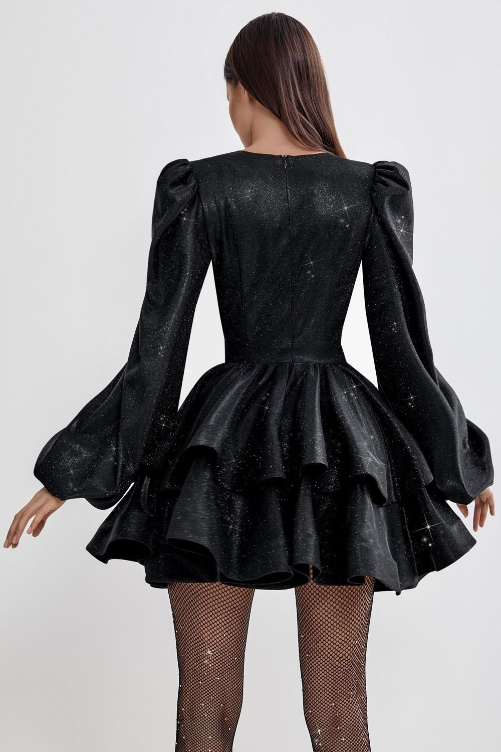 Dress with flounces