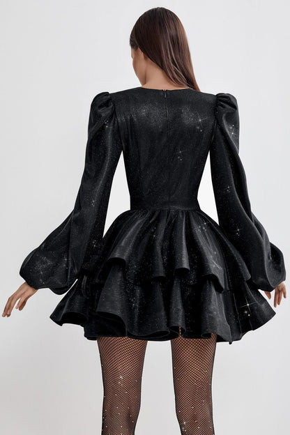 Dress with flounces