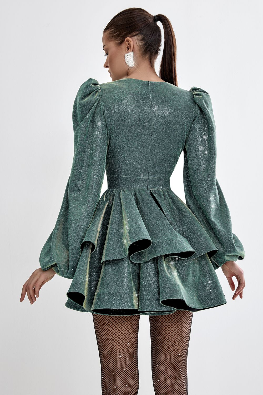 Dress with flounces