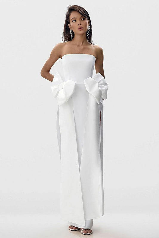 Sculpted Gown with Removable Bows