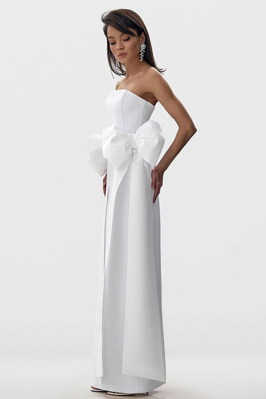 Sculpted Gown with Removable Bows