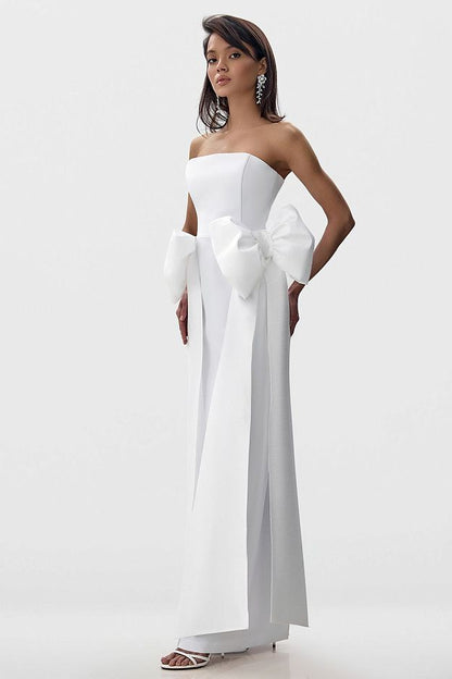 Sculpted Gown with Removable Bows