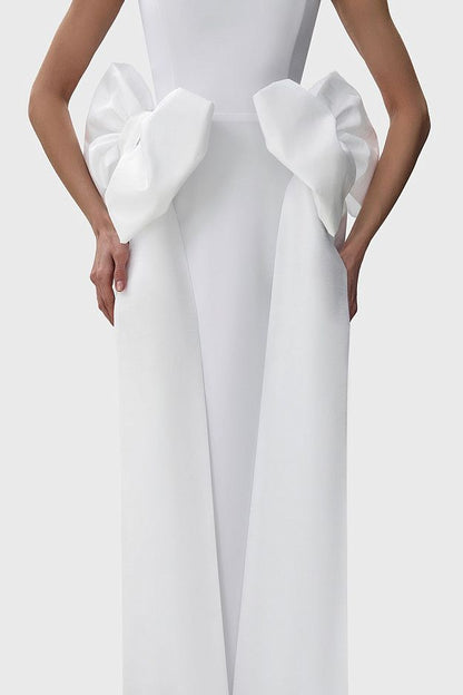Sculpted Gown with Removable Bows