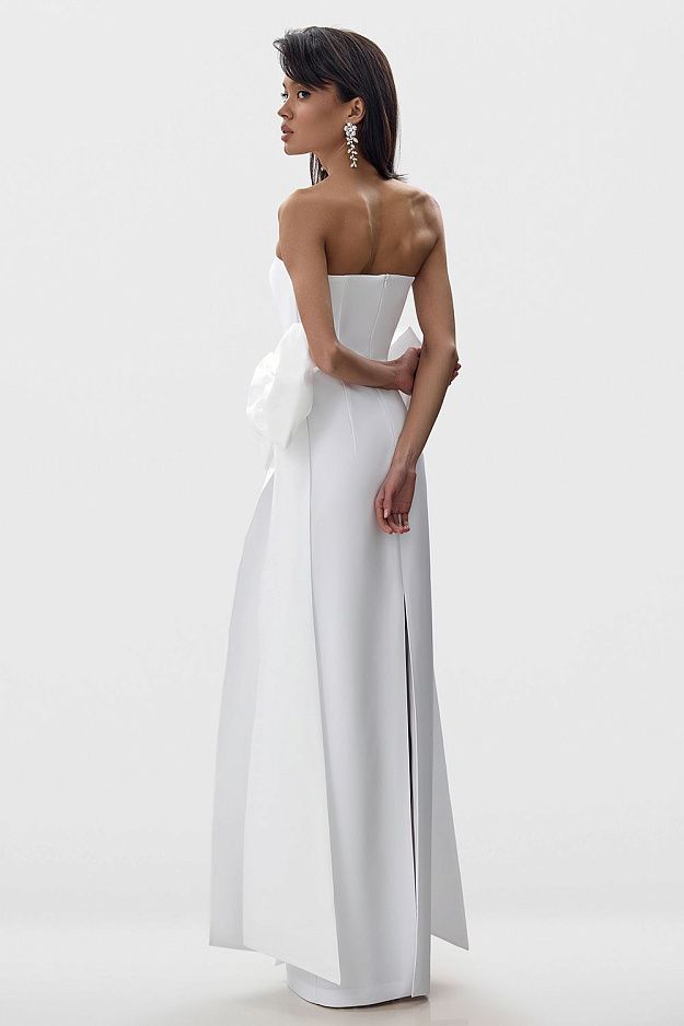 Sculpted Gown with Removable Bows