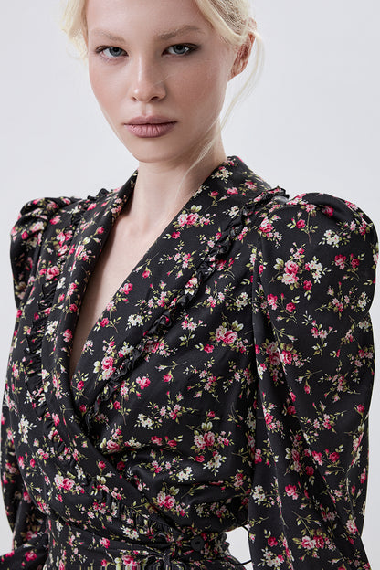 Floral Wrap Maxi Dress