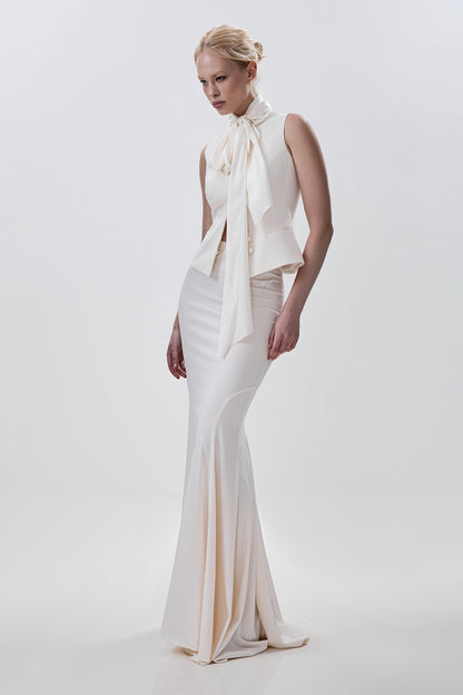 Fitted Waistcoat with Bow Detail