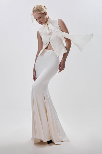 Fitted Waistcoat with Bow Detail