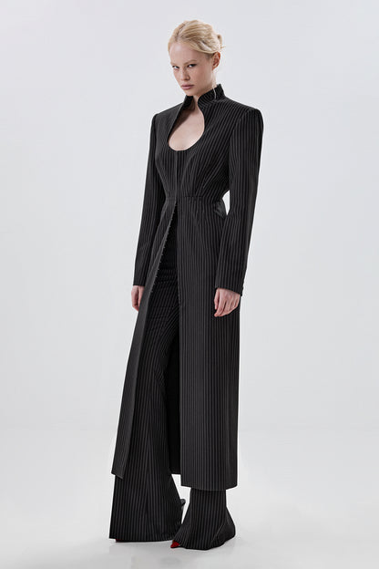 High-Waisted Flared Trousers