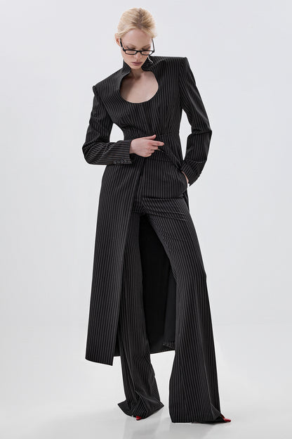 High-Waisted Flared Trousers