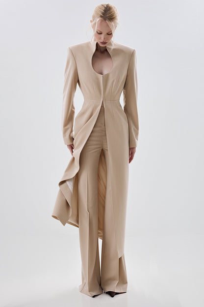 High-Waisted Flared Trousers