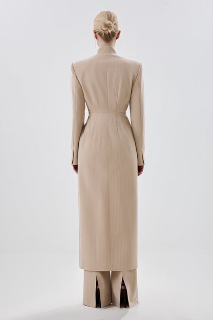 Longline Blazer with Sculpted Neckline