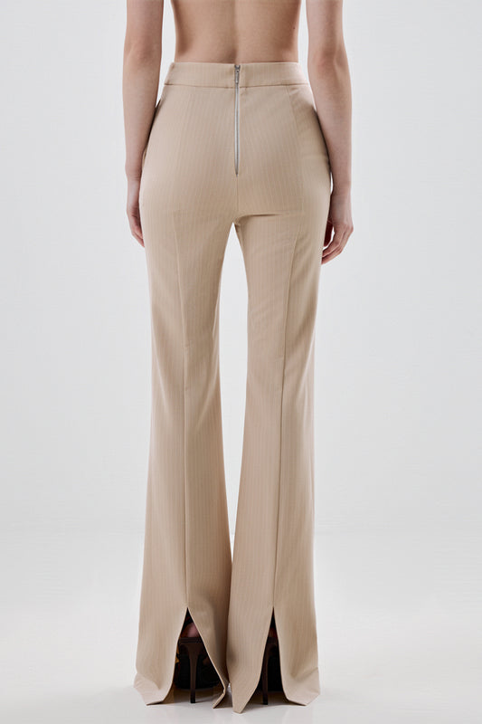 High-Waisted Flared Trousers