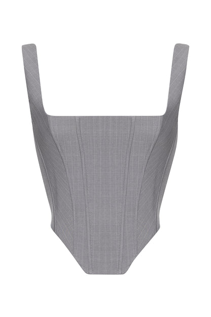 Pinstripe Structured Corset Top