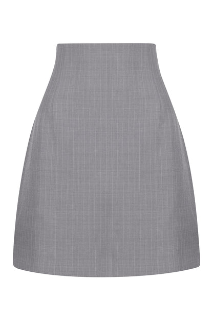 High-Waist Pinstripe Mini Skirt