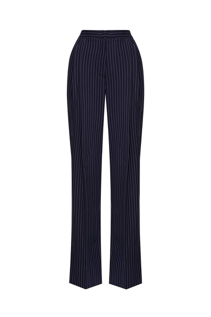 Straight Leg Striped Trousers