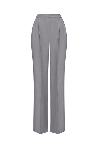 Straight Leg Striped Trousers