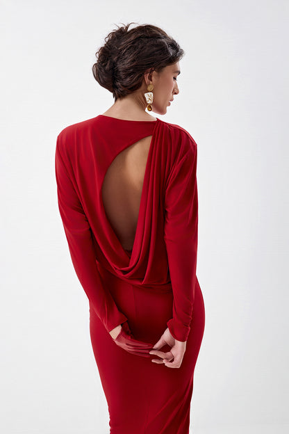 Dress with a statement back cutout