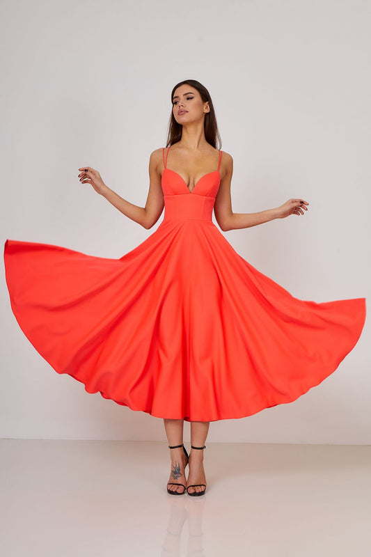 Strap dress with circle skirt