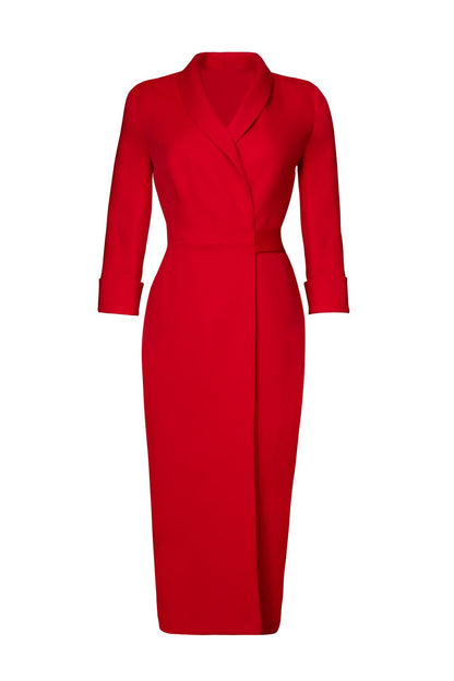Red Blazer Midi Dress