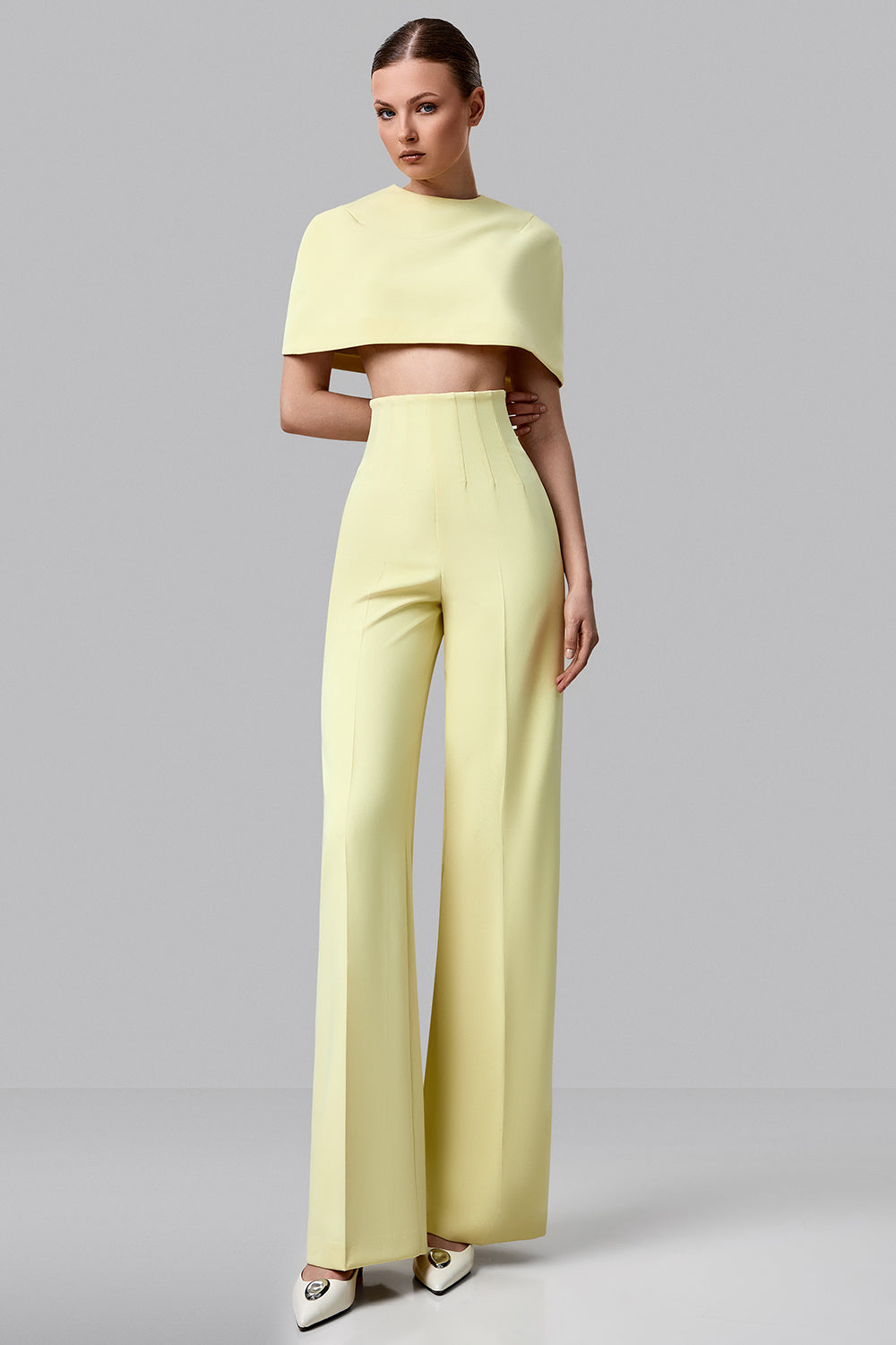 Cropped Cape with Round Neckline