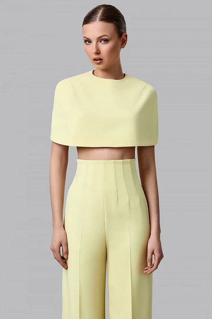 Cropped Cape with Round Neckline