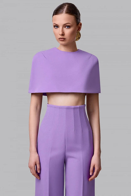 Cropped Cape with Round Neckline