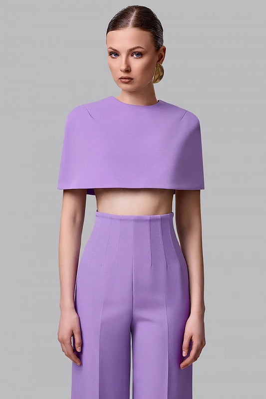 Cropped Cape with Round Neckline