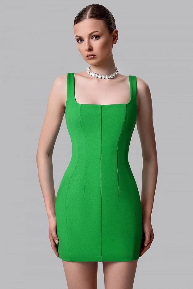 Corset Mini Dress with a Square Neckline