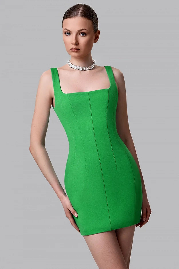 Corset Mini Dress with a Square Neckline