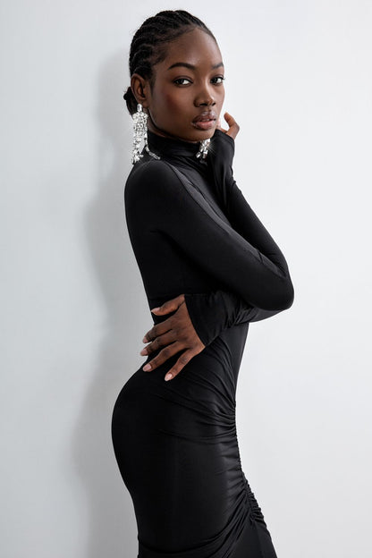 Ruched Jersey Midi Dress