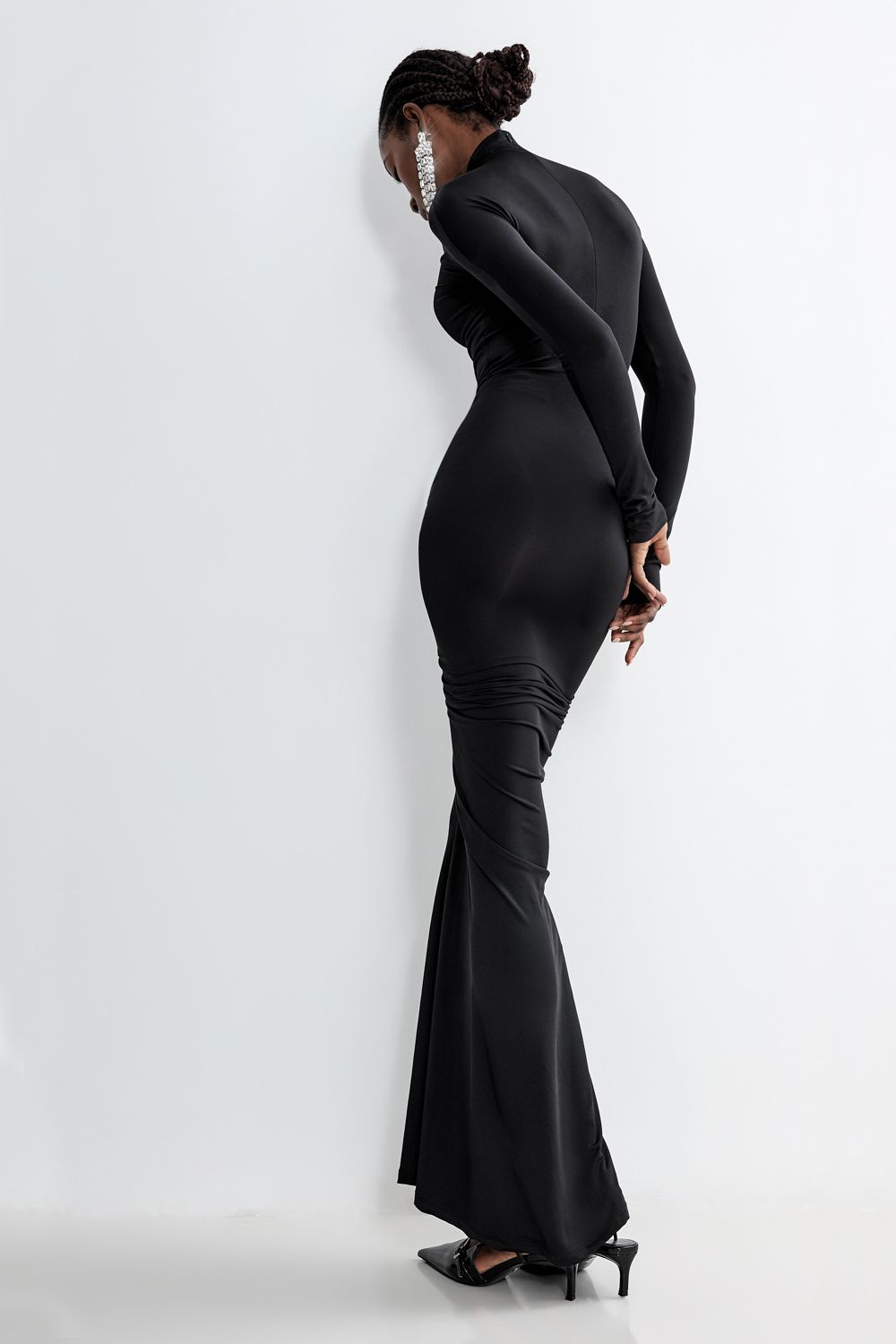 Ruched Jersey Midi Dress