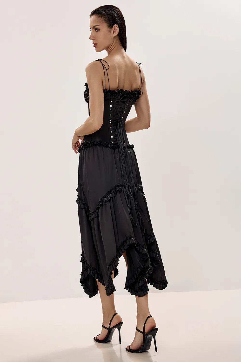 Midi Dress with Asymmetric Skirt