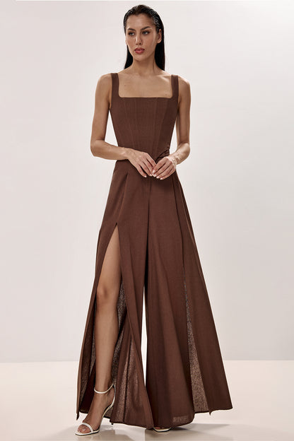 Linen Trousers with Side Slits