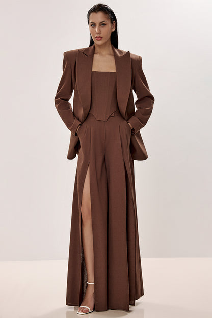 Linen Blazer with Defined Waist