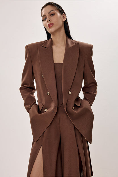 Linen Blazer with Defined Waist
