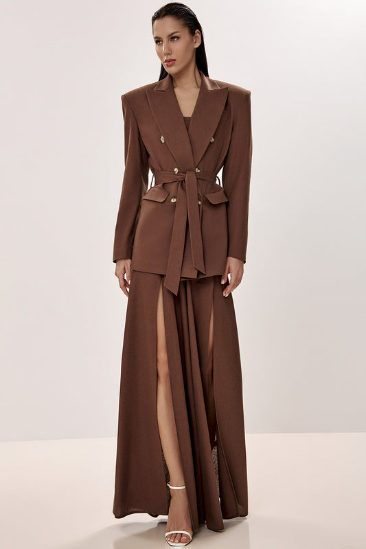 Linen Blazer with Defined Waist
