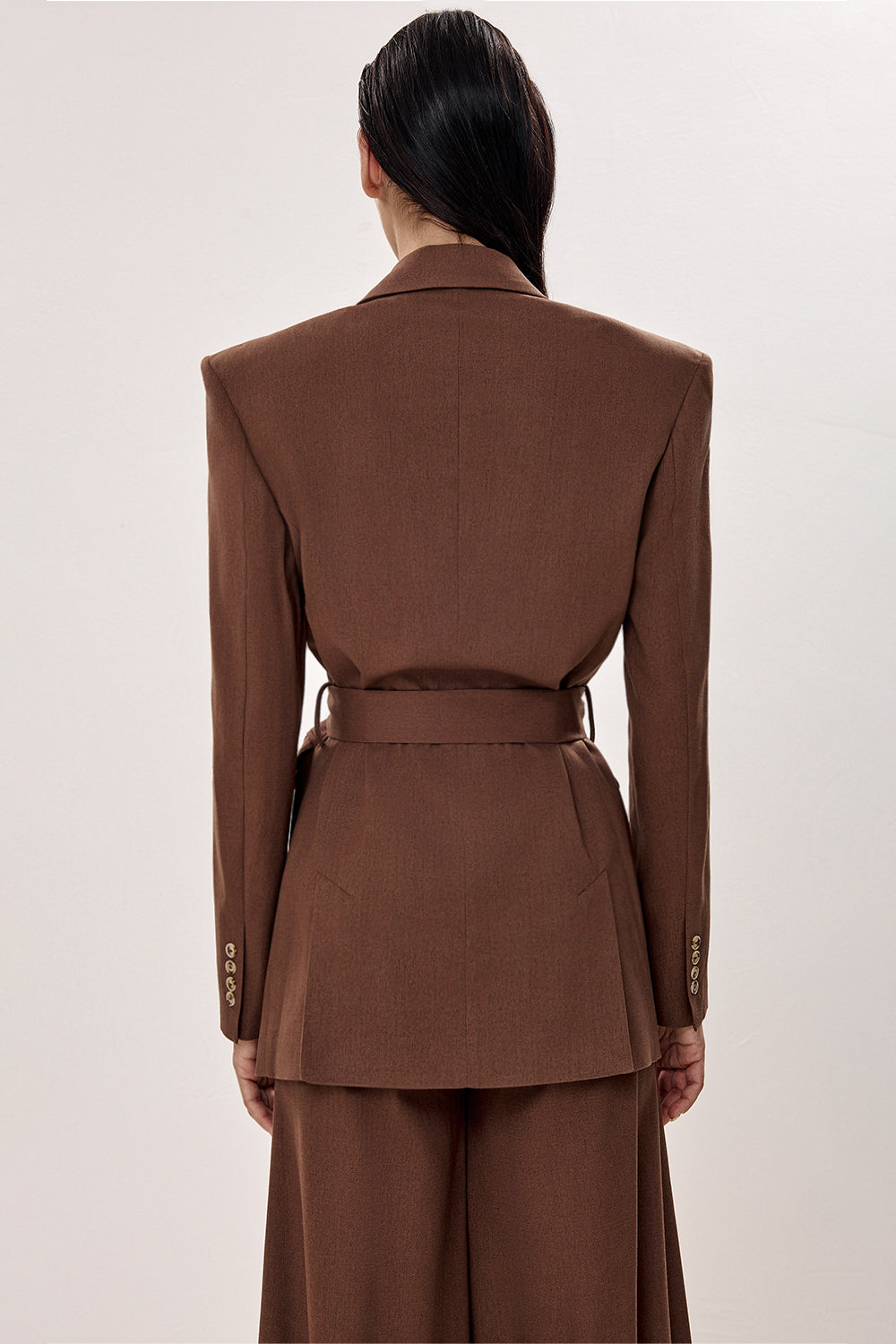 Linen Blazer with Defined Waist