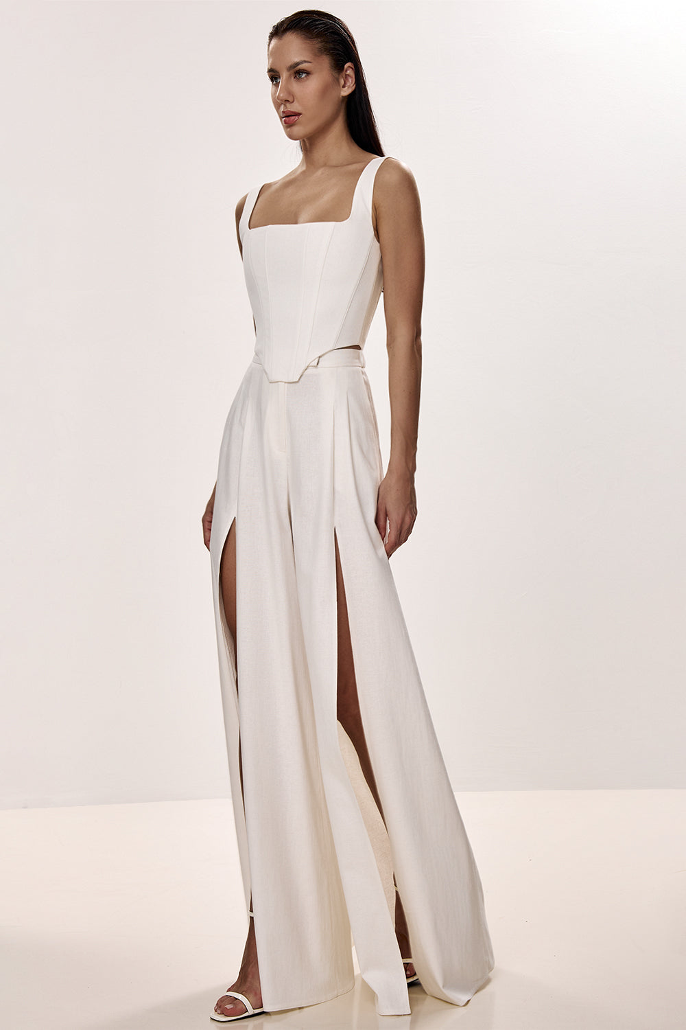 Linen Trousers with Side Slits