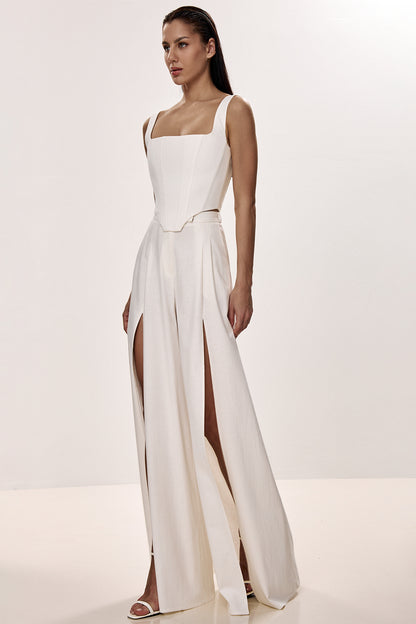 Linen Trousers with Side Slits