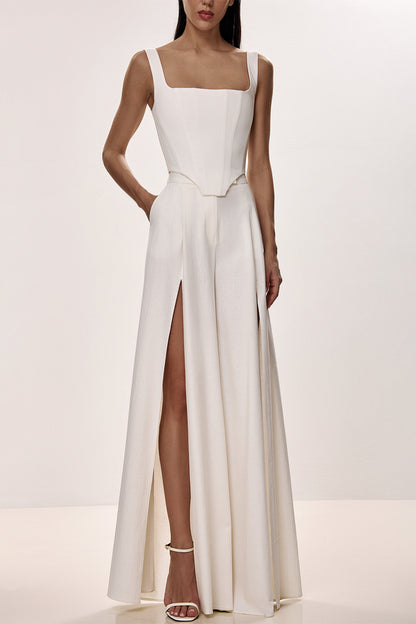 Linen Trousers with Side Slits