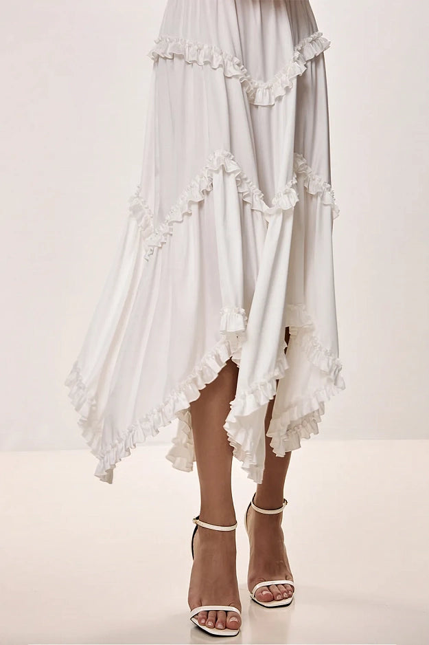 Midi Dress with Asymmetric Skirt