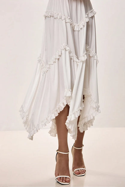 Midi Dress with Asymmetric Skirt