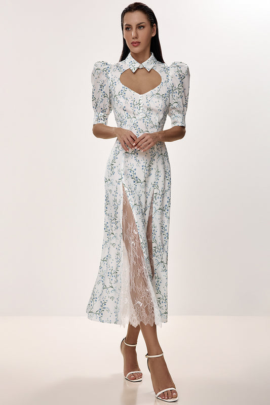 Midi Dress with Structured Bodice