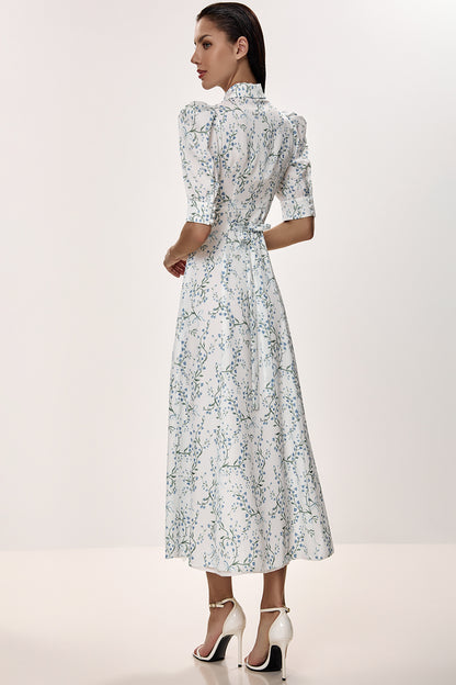Midi Dress with Structured Bodice