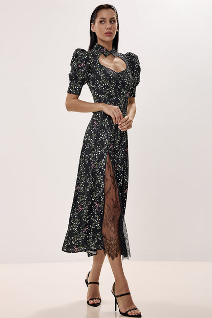 Midi Dress with Structured Bodice