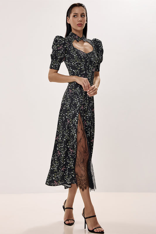 Midi Dress with Structured Bodice