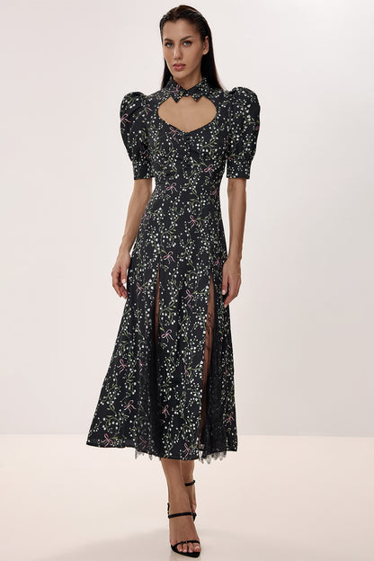 Midi Dress with Structured Bodice