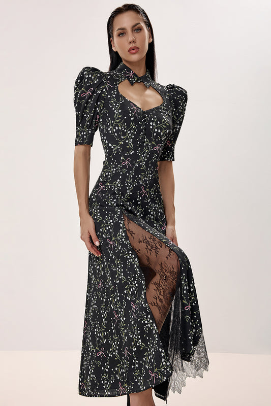 Midi Dress with Structured Bodice